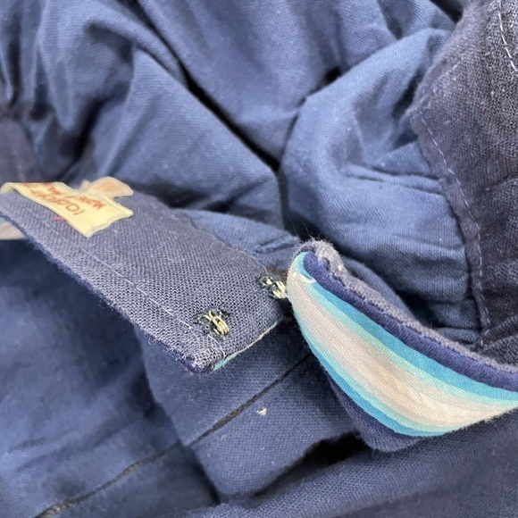 VTG Retro Boho Cotton Summer Dress Blue Rainbow MIDI Tank Coastal Grandma - Picture 10 of 14